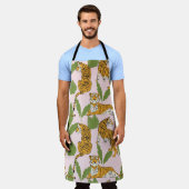 Tablier Tigre dessiné à la main sans couture motif, gros c (Porté)