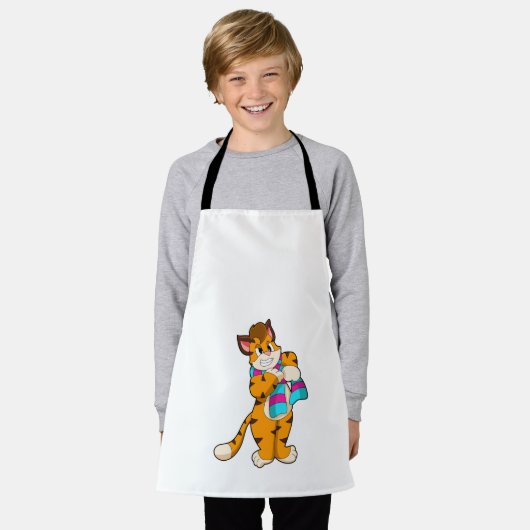 Tablier Tigre en hiver avec Écharpe (Porté)