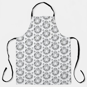 Tablier Tigre tribal noir et blanc