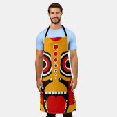 Tablier Tiki jaune rouge (Porté)