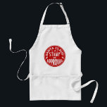 Tablier Timbre de Noël drôle du Père Noël<br><div class="desc">Ce drôle de design de Noël est fait en rouge et blanc et fait comme si il avait été estampillé par Père Noël. Il dit, "Timbre d'approbation du Père Noël" et montre des silhouettes de mistletoe, un renne et des flocons de neige. C'est un design mignon et humoristique pour la...</div>