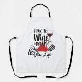 Tablier Time To Wine Wind Down Apron - Chef BBQ Gift (Recto)