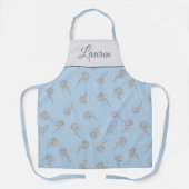 Tablier Timeless Botanical Bloom Blue Monogram Apron (Recto)