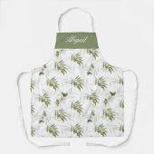 Tablier Timeless Sage Olive Watercolor Name  (Recto)