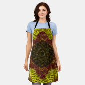 Tablier Tisser Mandala jaune et orange (Porté)
