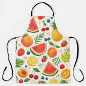 Tablier Tissu à motif de fruits d'été | Pastèque tropicale (Recto)