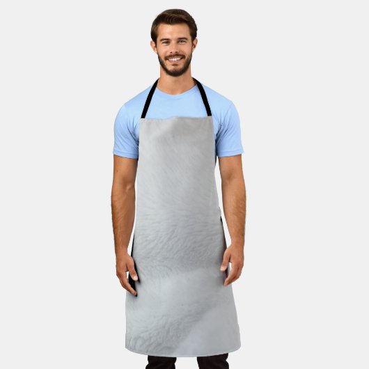 Tablier Tissu blanc coton (Porté)