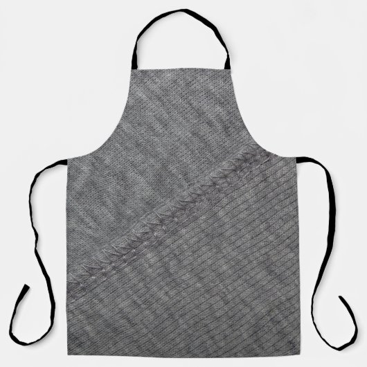 Tablier Tissu gris : texture cousue abstraite. (Recto)