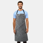 Tablier Tissu gris : texture cousue abstraite. (Porté)