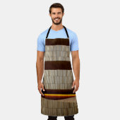 Tablier Tissu rayé noir et blanc (Porté)