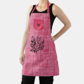 Tablier Tissu texturé rose clair avec Motif Herbe Noire (Insitu)