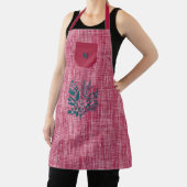 Tablier Tissu texturé rouge avec Motif Herbe - Moderne (Insitu)