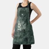 Tablier Tissu texturé vert foncé avec Herbe Motif moderne (Insitu)