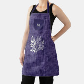 Tablier Tissu Texturé Violet avec Motif d'Herbe Moderne (Insitu)