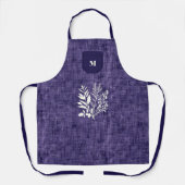 Tablier Tissu Texturé Violet avec Motif d'Herbe Moderne (Recto)