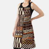 Tablier Tissu tribal africain patchwork abstrait vin (Insitu)
