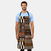 Tablier Tissu tribal africain patchwork abstrait vin (Porté)