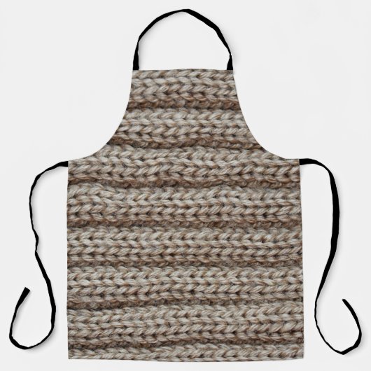 Tablier Tissu tricoté plat, texture marron. (Recto)