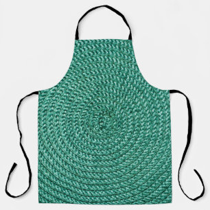 Tablier Tissu vert tressé artificiel.