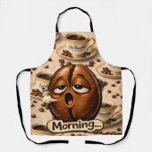 Tablier Title morning sleepy coffee bean funny relatable b (Recto)