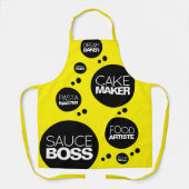 Tablier Titres drôles de cuisinier fromager chef boulanger (Recto)