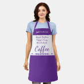 Tablier To do list for coffee lovers white purple (Porté)
