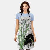 Tablier Toad de grenouille botanique japonaise du XVIIIe s (Porté)