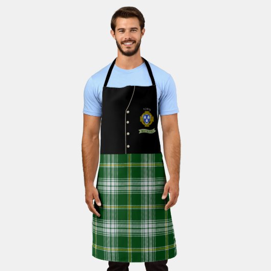 Tablier Tobin Irish Shield/Tartan Personnalisé Kilt (Porté)