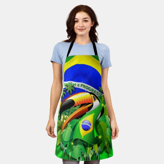 Tablier Toco Toucan avec drapeau brésilien (Porté)
