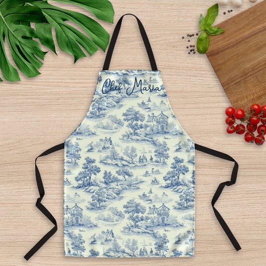 Tablier Toile Bleue de Jouy Cuisine & Cuisine Cadeau