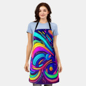 Tablier Toile Cosmique : Un Univers de Couleur (Porté)
