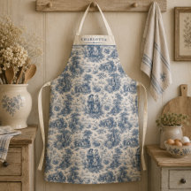 Toile de campagne française personnalisée en bleu 