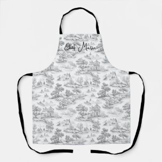 Tablier Toile gris de Jouy Cuisine & Cuisine-cadeaux