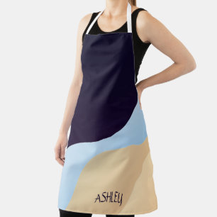 Tablier Tons Bleu Et Beige