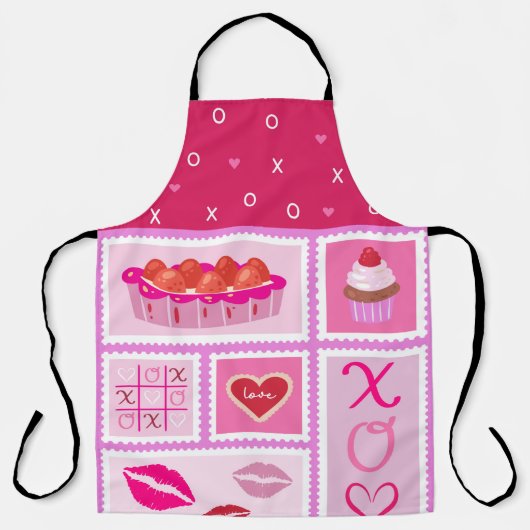 TABLIER TONS DE BERRIES DE PIÈCE ROSE LIPS CUPCAKES (Recto)