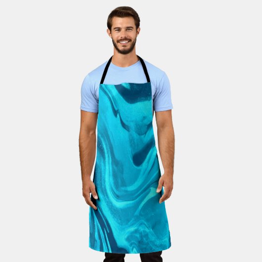 Tablier Tons De Chef Bleu (Porté)