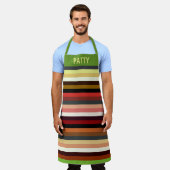 Tablier Tons de la nature Stripe personnalisée (Porté)