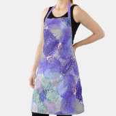 Tablier Tons de lavande et de fleurs Abstraites vertes (Insitu)