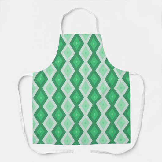 Tablier Tons de motif diamant vert (Recto)