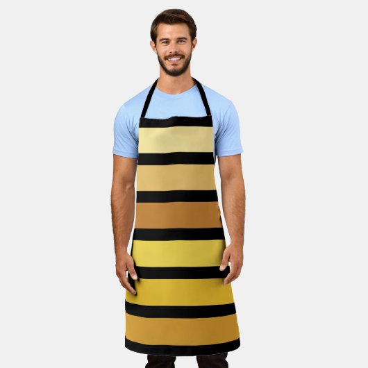 Tablier Tons Jaune Doré Sur Noir (Porté)