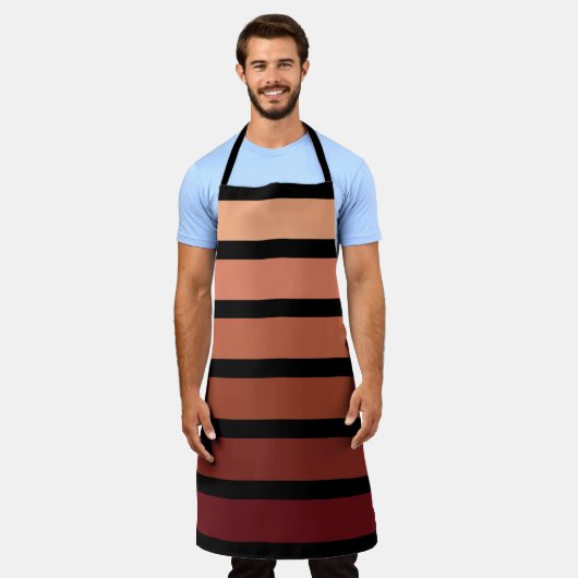 Tablier Tons Rouges Sur Noir (Porté)