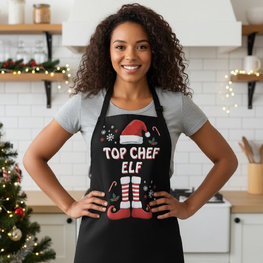 Tablier Top Chef de Noël T-shirt noir