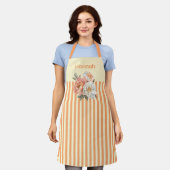 Tablier Top crème avec rayures orange Floral (Porté)