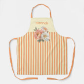 Tablier Top crème avec rayures orange Floral (Recto)