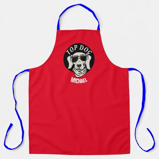 Tablier Top Dog Apron - Personnalisé Funny Chef Cadeau (Recto)