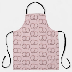 Tablier Torsade de Bretzel Salé Motif Rose Cuisine