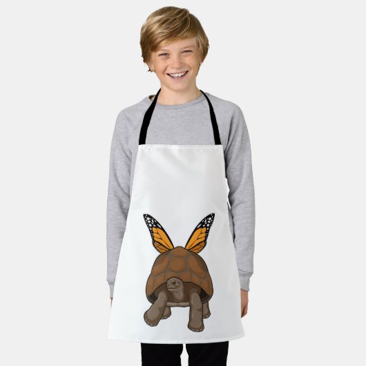 Tablier Tortue aux couleurs arc-en-ciel (Porté)