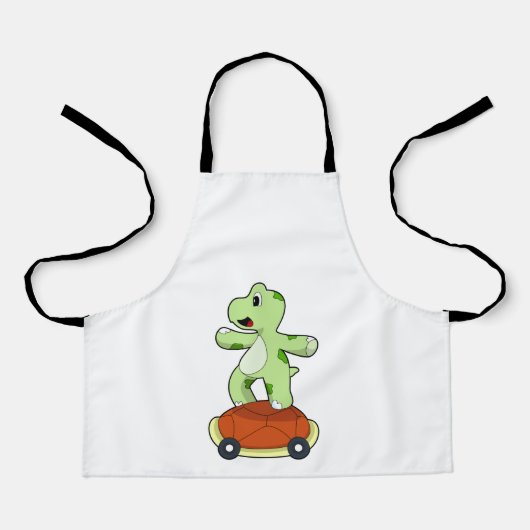 Tablier Tortue avec coquille en tant que skateboard (Recto)
