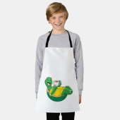 Tablier Tortue avec tasse de café (Porté)