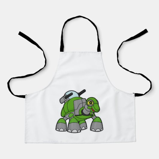 Tablier Tortue comme robot avec canons (Recto)
